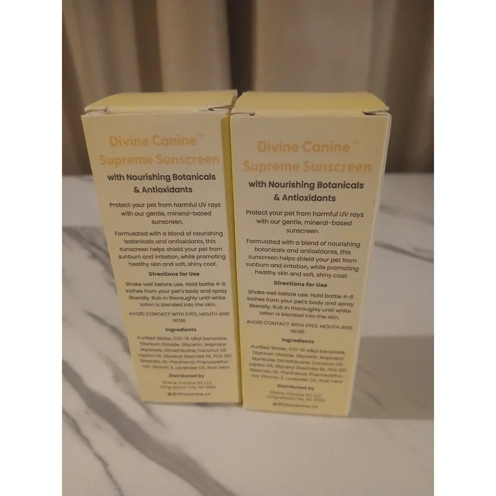 Divine Canine Supreme Sunscreen Sprays SPF 30 Protection For Dogs 2 fl oz-2 pack